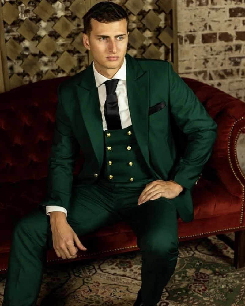 Men Formal Wear Green - Зеленый классический мужской костюм для свадьбы