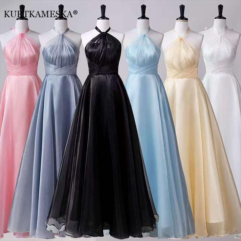 Men'S Formal Wear For Wedding Guest - Разноцветное вечернее платье А-силуэта с воротником-халтер,