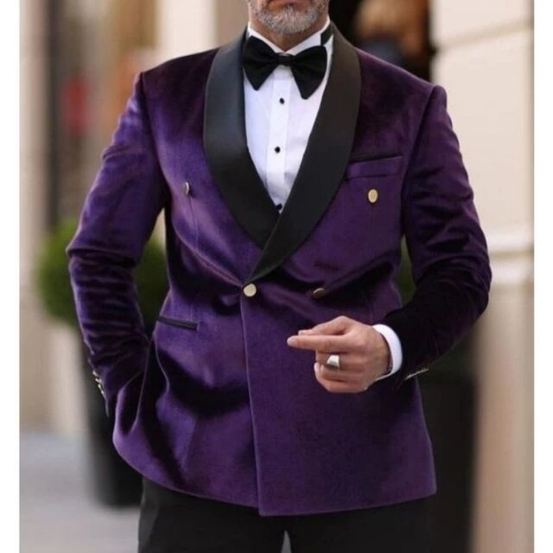 Men Formal Wear Top - Мужской бархатный свадебный костюм-пиджак XS-6XL, двубортный