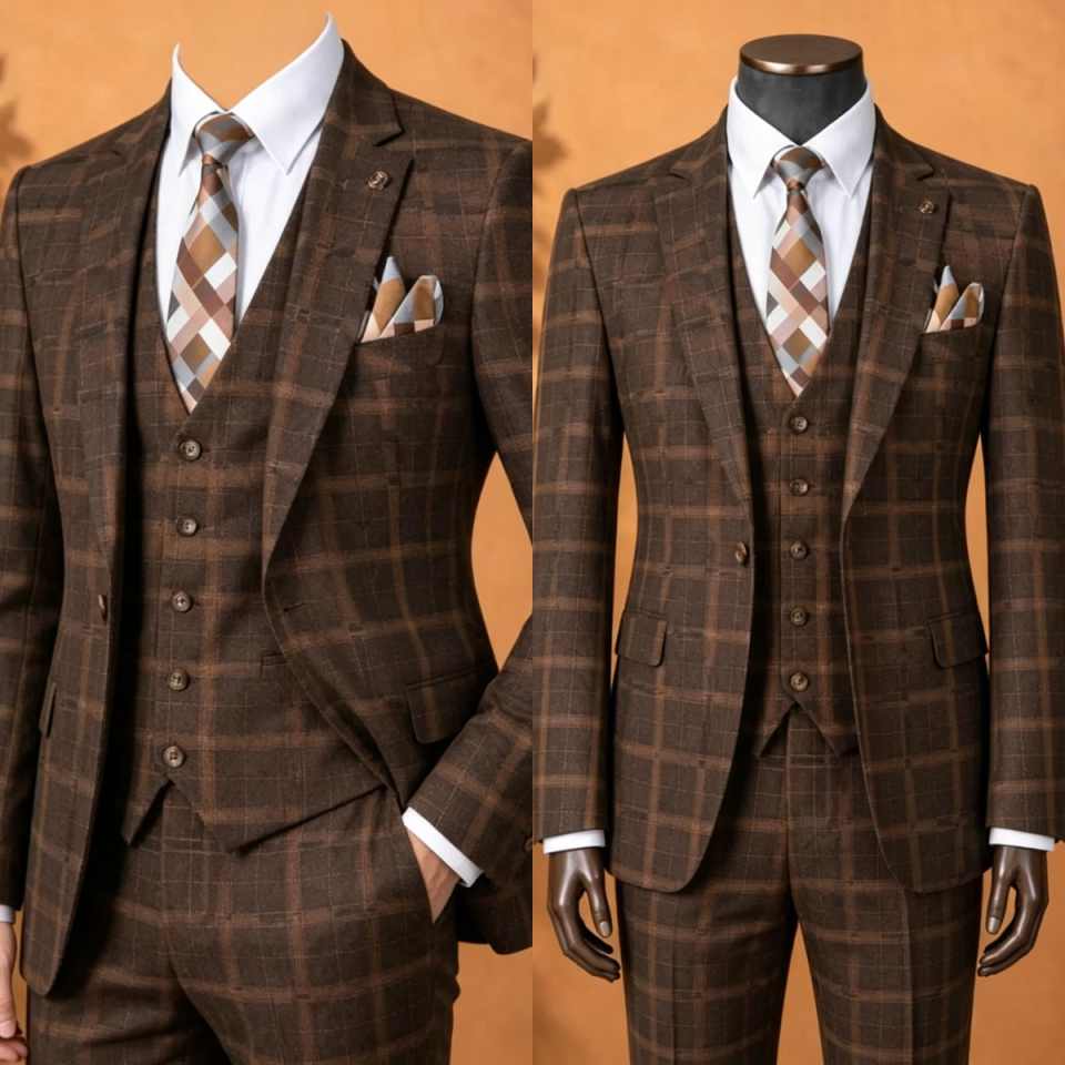 Men'S Formal Wear No Suit - Элегантный мужской костюм в коричневую клетку