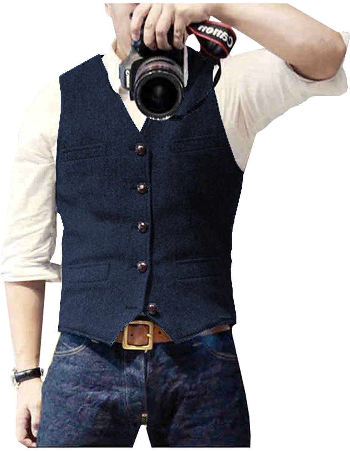 Men Formal Wear Vest - Мужской костюмный жилет с V-образным вырезом