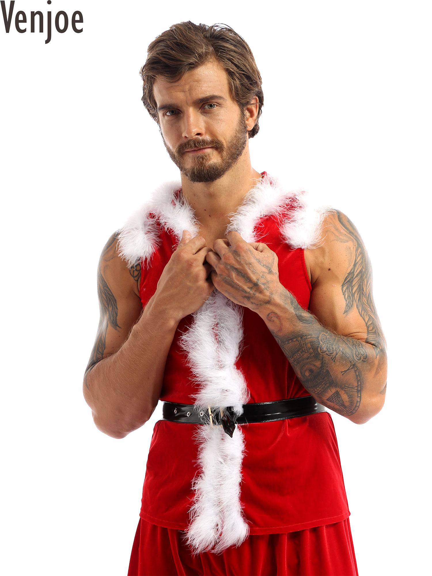 Men Formal Wear Vest - Мужской Рождественский костюм для косплея Санта-Клауса,