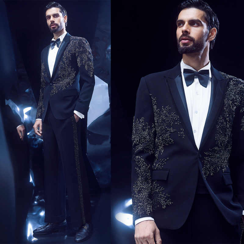 Men'S Formal Wear No Suit - Модный свадебный мужской костюм с бусинами,