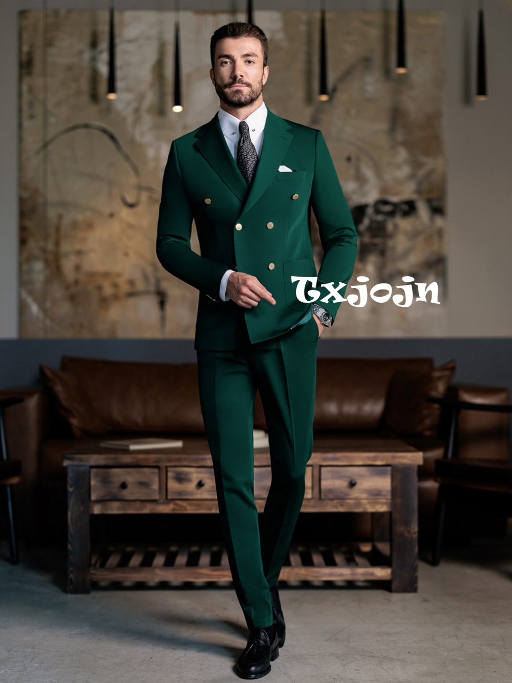 Зеленый мужской костюм-двойка  – обзор и цена Men Formal Wear Green
