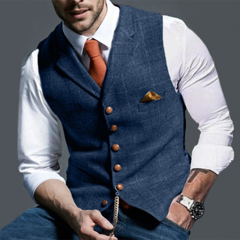 Модные мужские жилеты с лацкан – обзор и цена Men Formal Wear Vest