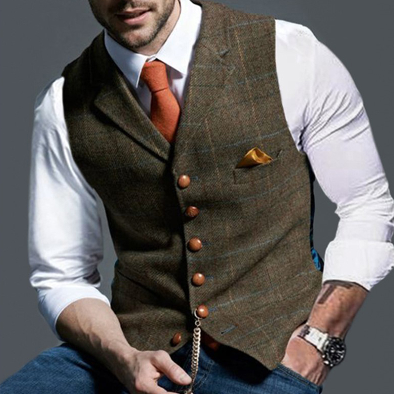 Модные мужские жилеты с лацкан – обзор и цена Men Formal Wear Vest