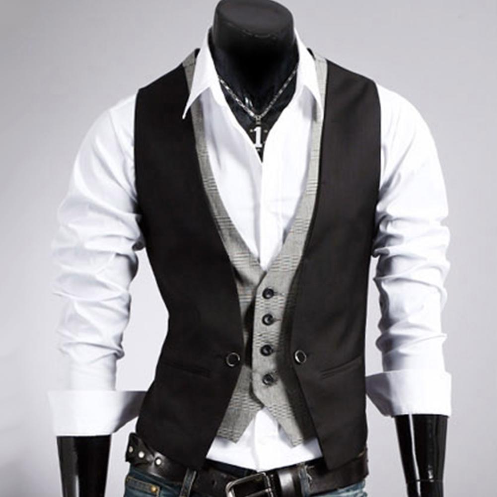 Мужской жилет, деловой однотон – обзор и цена Men Formal Wear Vest