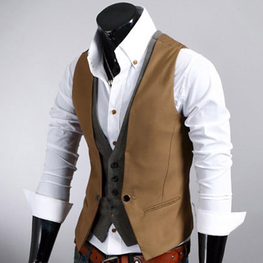 Мужской жилет, деловой однотон – обзор и цена Men Formal Wear Vest