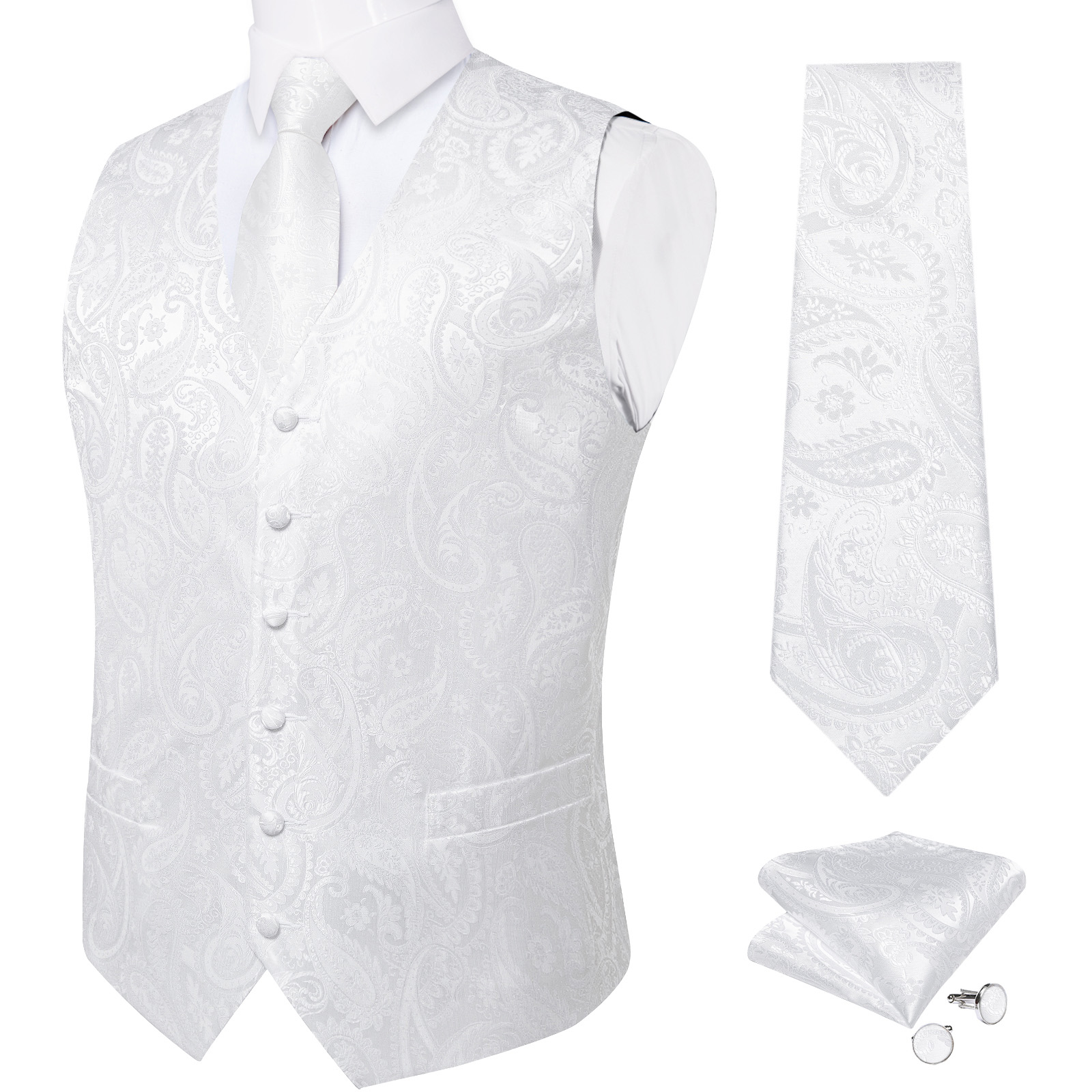 Чисто белый свадебный жилет дл – обзор и цена Men Formal Wear Vest